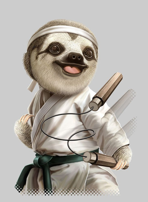 karate sloth Poster Print - Adam Lawless