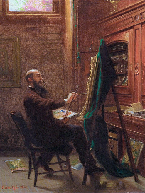 Worthington Whittredge in His Tenth Street Studio Poster Print - Emanuel Gottlieb Leutze