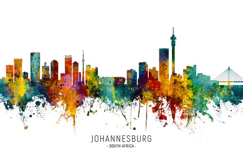 Johannesburg South Africa Skyline Poster Print - Michael Tompsett