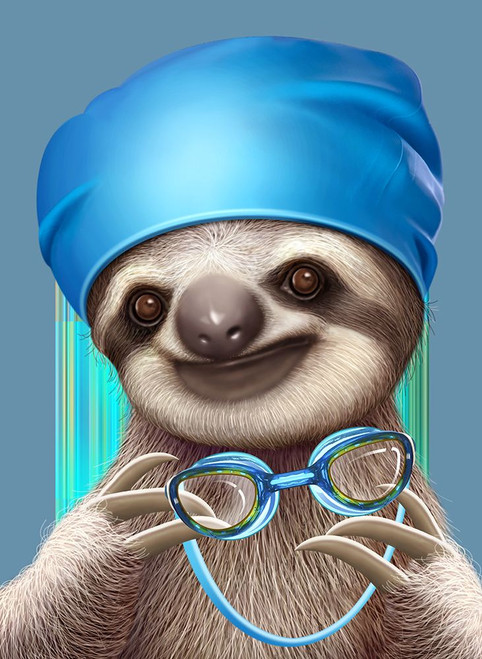 SLOTH WITH GOGGLES Poster Print - Adam Lawless