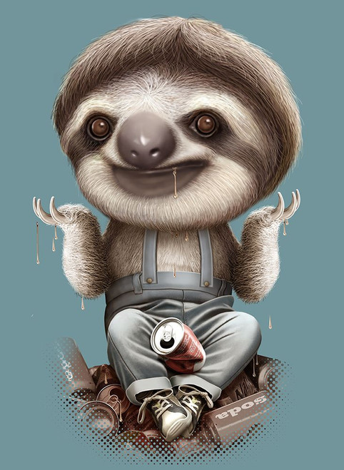 SLOTH DONT CARE Poster Print - Adam Lawless