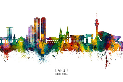 Daegu Skyline South Korea Poster Print - Michael Tompsett