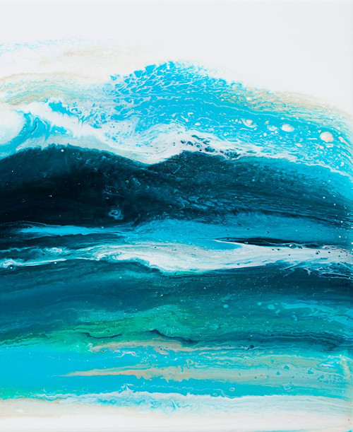 Teal Wave 1 Poster Print - Alyson Storms