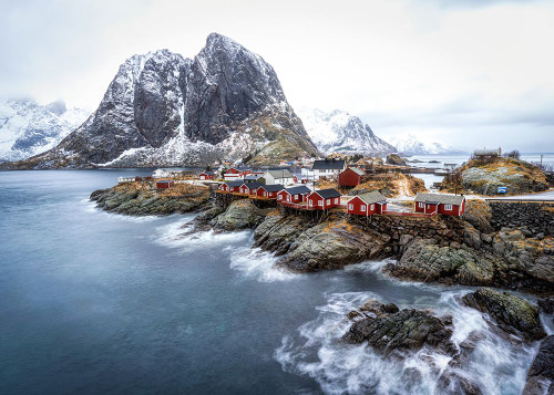 Red Cabins Poster Print - Danny Head