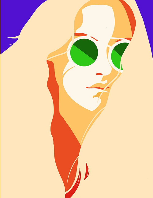 Hippie Girl Poster Print - Tomas Harstedt