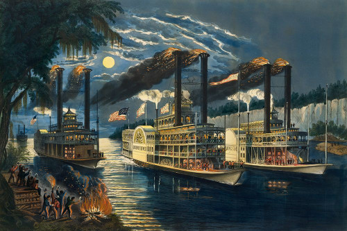 The Champions of the Mississippi Poster Print - Frances Flora Palmer