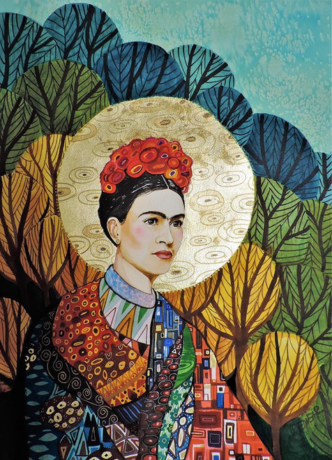 Frida Loves Klimt Poster Print - Sylvie Demers