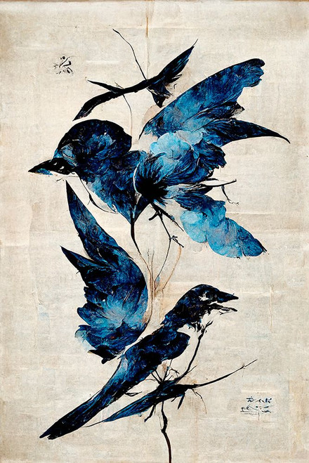 Blue Birds Poster Print - Treechild