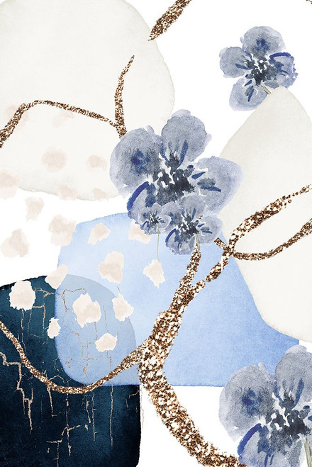 Floral Blue-3 Poster Print - Moss Sally Ann