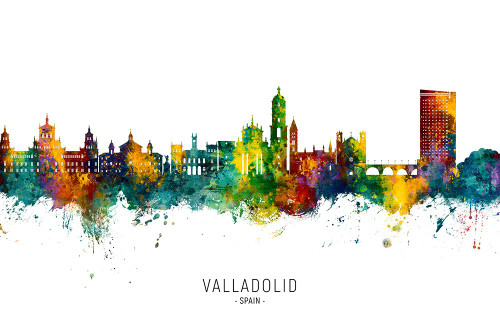 Valladolid Spain Skyline Poster Print - Michael Tompsett