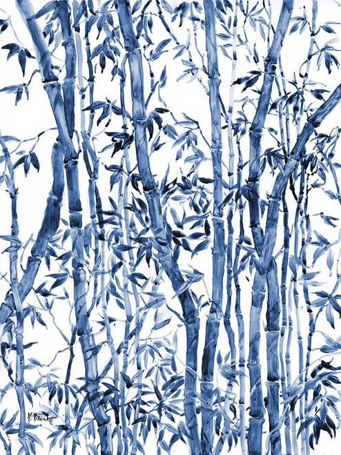 Bamboo Grove Vertical - Blue Poster Print - Paul Brent