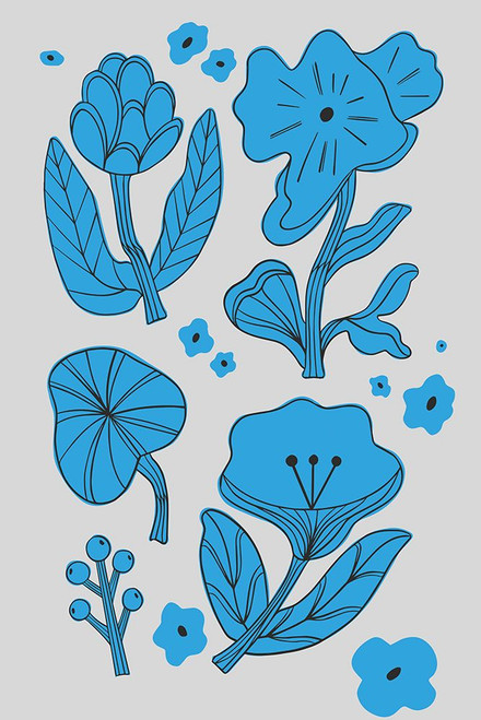 Blue Flowers Poster Print - Jay Stanley