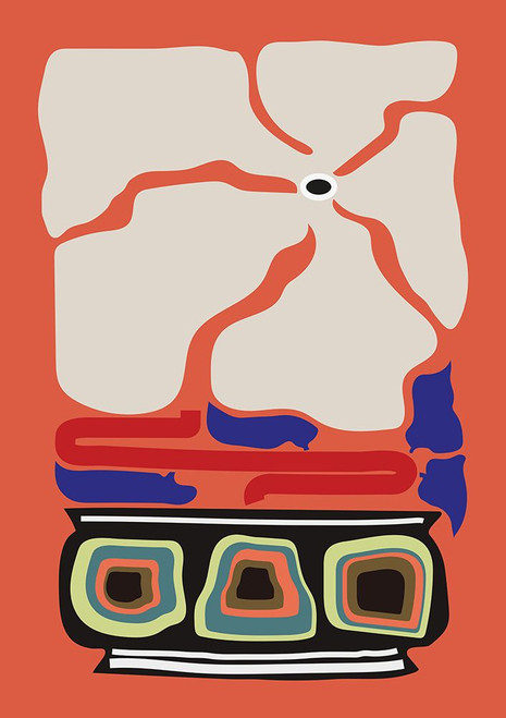 Ukiyo Flower Salmon Poster Print - Frances Collett