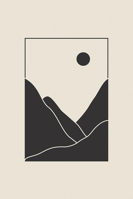 Black Minimal Mountains #2 Poster Print - Jay Stanley