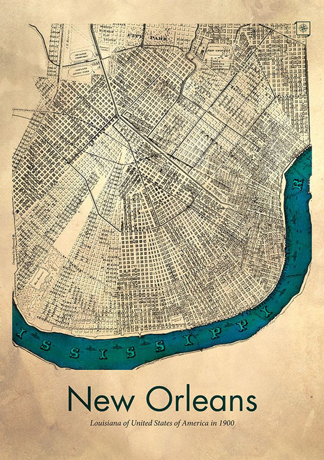New Orleans map Poster Print - Dionisis Gemos