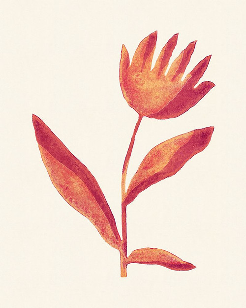 Linocut Flower / Viva Magenta Poster Print - Alisa Galitsyna