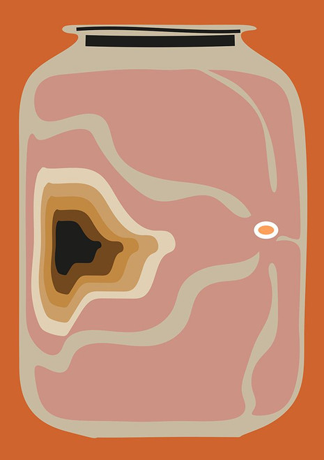 Ukiyo Vase Peach Poster Print - Frances Collett