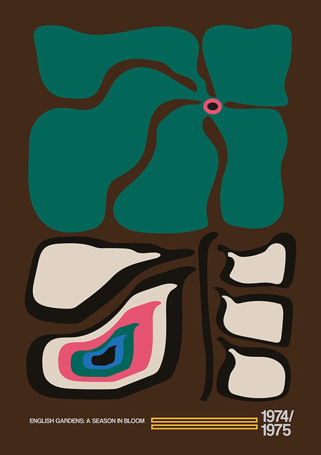 English Gardens Rainbow Brown Poster Print - Frances Collett