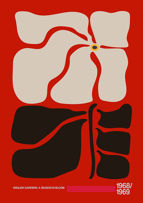 English Gardens Red Poster Print - Frances Collett