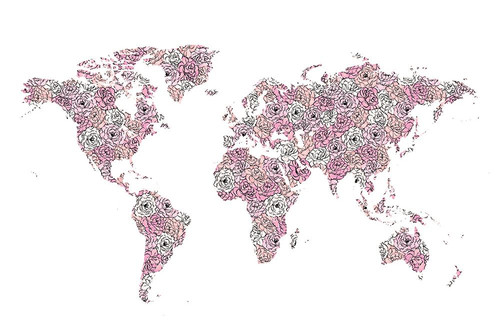 Peony Map Poster Print - Martina