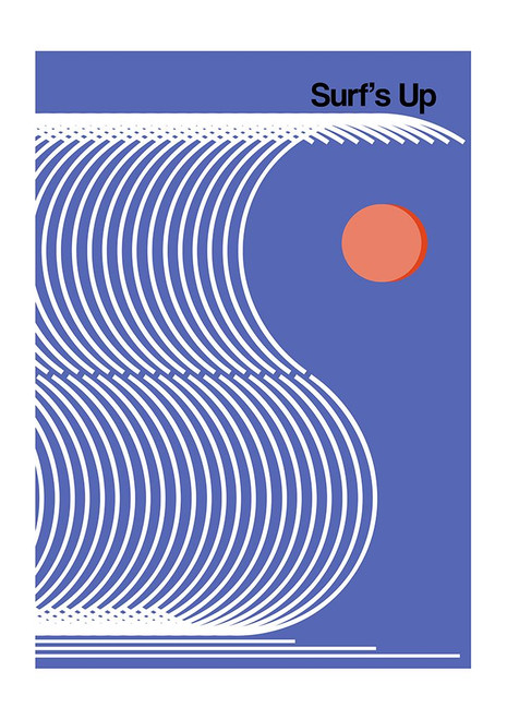 Surfs Up Blue Poster Print - Frances Collett