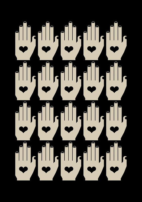 Retro Hands Black Poster Print - Frances Collett
