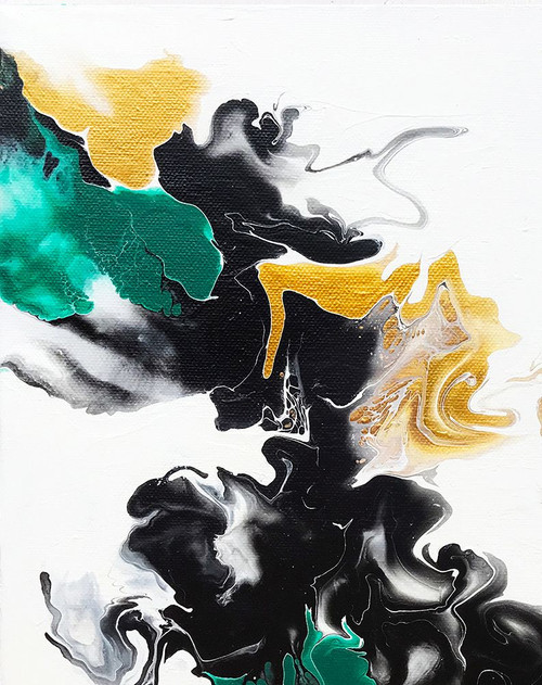 Green and Gold Ribbons 2 Poster Print - Alyson Storms