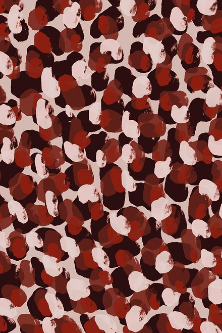 Red Beige Brown Dots Pattern Poster Print - Treechild