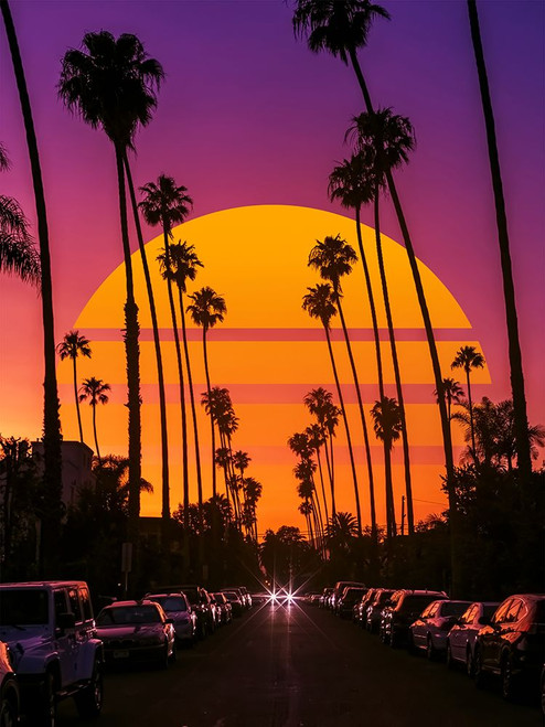 Retro Sunset Poster Print - Ritvik Takkar