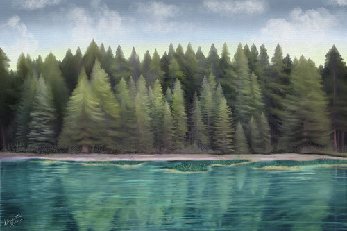 Lakeside Mirage Poster Print - Elizabeth Medley