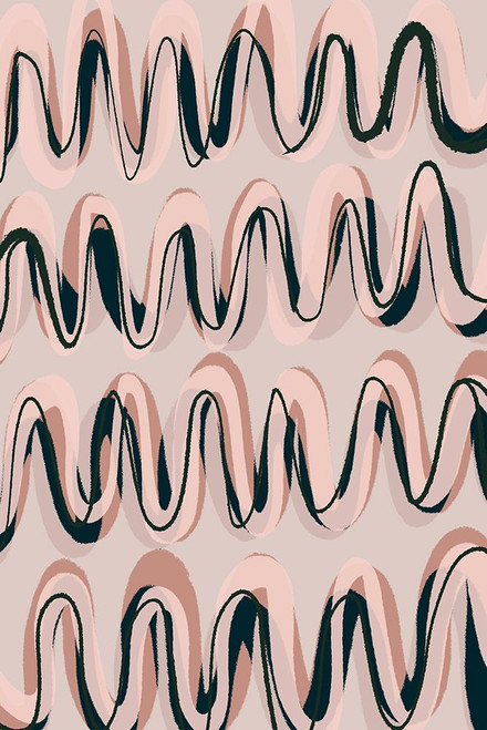 Beige Blue Pastel Waves Poster Print - Treechild