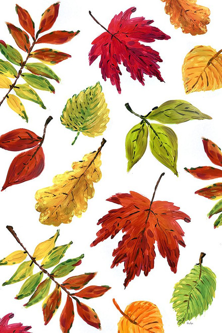 Painterly fall leaves Poster Print - Blursbyai Rosana Laiz