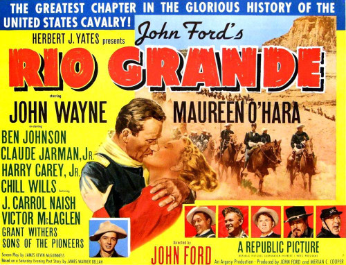 Rio Grande, From Left: John Wayne, Maureen O'Hara, Bottom From Far Left: Claude Jarman Jr., Ben Johnson, Harry Carey Jr., Chill Wills, J. Carrol Naish, Victor Mclaglen, 1950 Poster Print