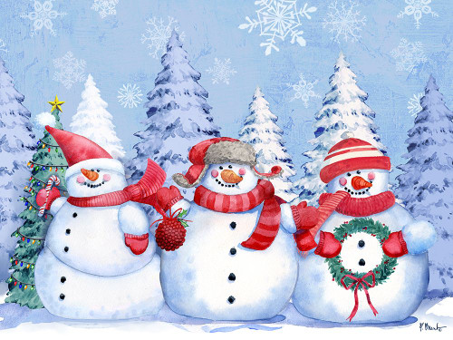Holiday Icy Snowman Horizontal Poster Print - Paul Brent