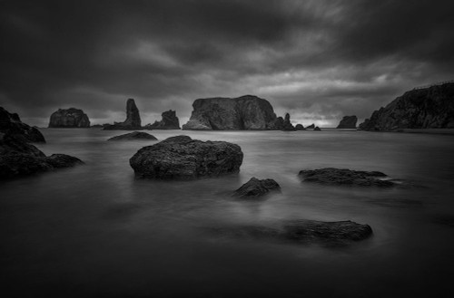 Gloomy Morning at Bandon Beach Poster Print - Lydia Jacobs