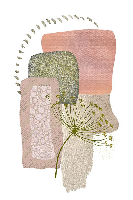 Delicate Pink and Green-1 Poster Print - Sally Ann Moss
