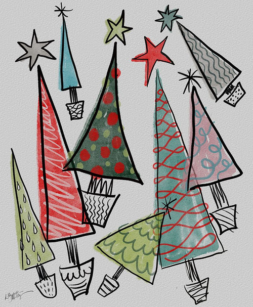 Christmas Trees Poster Print - Elizabeth Medley