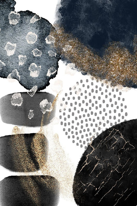 Abstract Black and Gold-2 Poster Print - Sally Ann Moss