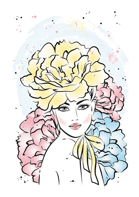Peony Girl Poster Print - Martina