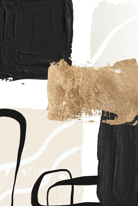 Abstract Black and Gold-4 Poster Print - Sally Ann Moss