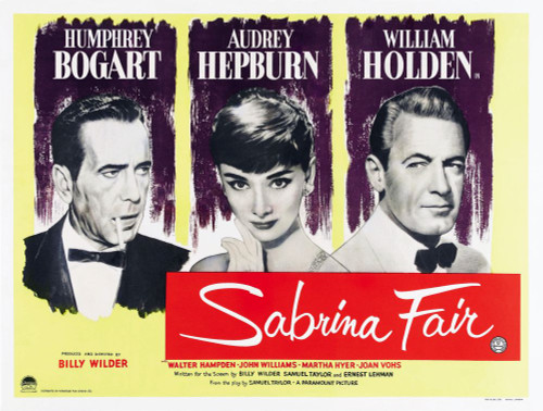 Sabrina, British Poster, L-R: Humphrey Bogart, Audrey Hepburn, William Holden, 1952. Poster Print