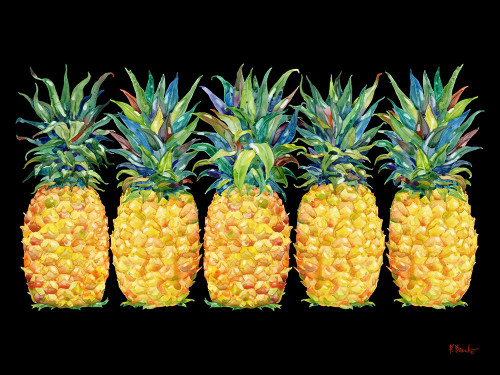 Kona Pineapple Horizontal - Black Poster Print - Paul Brent