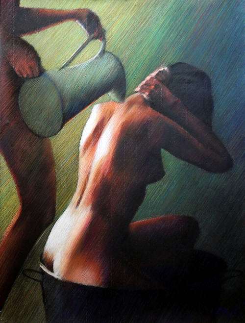 Bathing Nude Poster Print - Corne Akkers