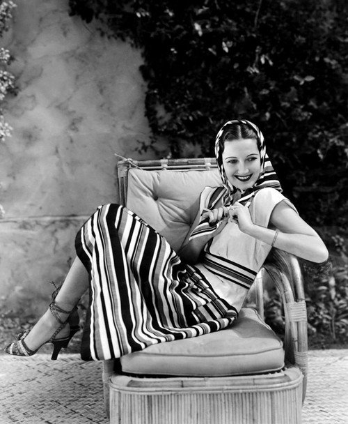 Tropic Holiday, Dorothy Lamour, In A Striped Linen Dress Of White, Black And Red By Edith Head, 1938 Poster Print