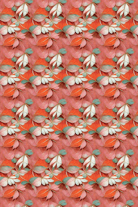 Orange Floral Pattern Poster Print - Treechild