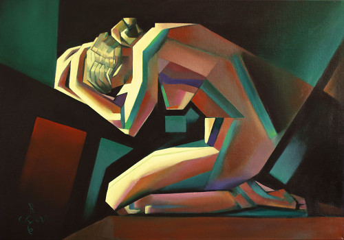 Art Deco Nude - 15-09-22 Poster Print - Corne Akkers