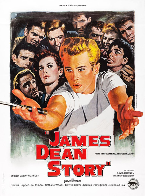 The James Dean Story, French Poster, Front From Left: Dennis Hopper, Natalie Wood, James Dean, 1957 Poster Print