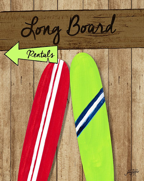 Long Board Rentals Poster Print - Julie DeRice