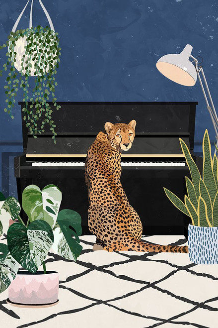 Cheetah playing piano Poster Print - Sarah Manovski