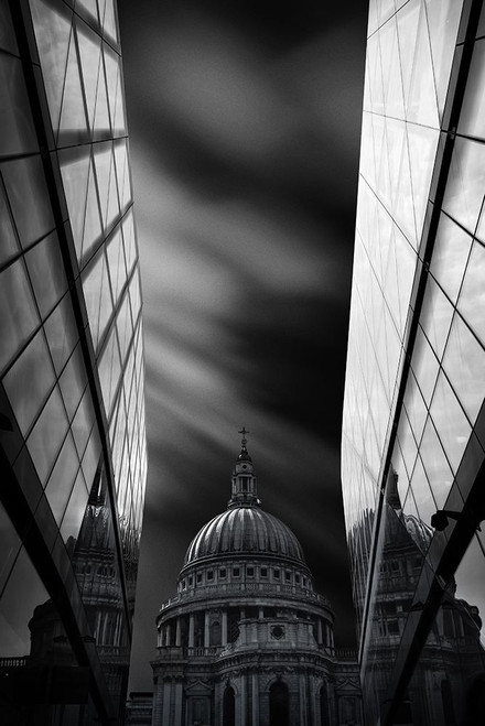 The St Pauls Cathedral in Reflection Poster Print - Assy Nader El